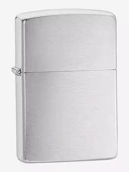 Зажигалка ZIPPO Classic с покрытием Brushed Chrome, латунь/сталь, серебристая, матовая, 38x13x57 мм, Серебряный