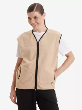 Жилет флисовый женский oversize PointHit тёплая безрукавка из шерпы, Бежевый