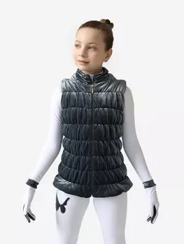 Жилетка для фигурного катания детская бархатная IceDress, Серый