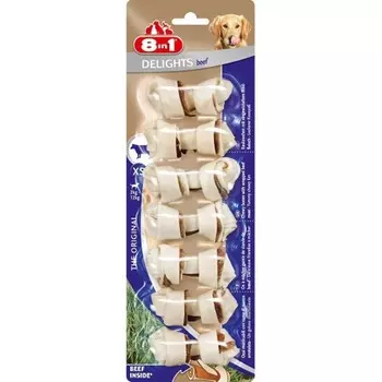 8 in1 Dental Delights XS лакомство для собак мелких пород, для чистки зубов 11 см, с говядиной - 7 шт, 126 г Китай 1 уп. х 1 шт. х 0.126 кг