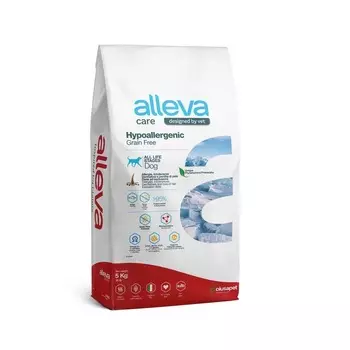 Alleva Care Hypoallergenic Grain Free сухой корм для собак, беззерновой, для снижения пищевой непереносимости - 5 кг ветеринарный супер премиум без курицы для всех возрастов для всех пород мешок Италия 1 уп. х 1 шт. х 5 кг