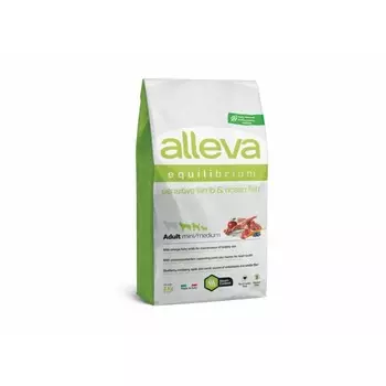 Alleva Equilibrium Sensitive Adult Mini Medium сухой корм для взрослых собак мелких и средних пород с ЯГНЕНКОМ и океанической РЫБОЙ - 2 кг повседневный супер премиум низкозерновые для взрослых с ягненком породы мелкого размера мешок Импортный корм 1 уп. х 1 шт. х 2 кг