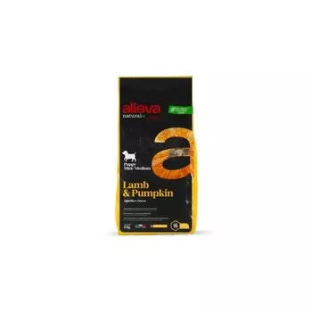 Alleva Natural Puppy Mini Medium сухой корм для щенков, с ягненком и тыквой - 2 кг повседневный супер премиум зерновые для щенков с ягненком для всех пород мешок Италия 1 уп. х 1 шт. х 2 кг