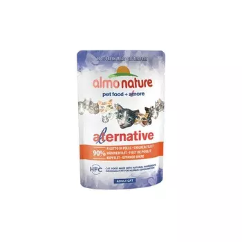 Almo Nature Alternative Adult Cat Chicken Fillet влажный корм для кошек с куриным филе, кусочки в бульоне, в паучах - 55 г повседневный холистики для взрослых с курицей паучи Импортный корм 1 уп. х 24 шт. х 1.32 кг