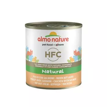 Almo Nature Classic Adult Cat Salmon&Chicken консервированный корм с лососем и курицей в бульоне для взрослых кошек - 12 шт х 280 г повседневный супер премиум для взрослых с курицей консервы (в железной банке) Импортный корм 1 уп. х 12 шт. х 3.36 кг