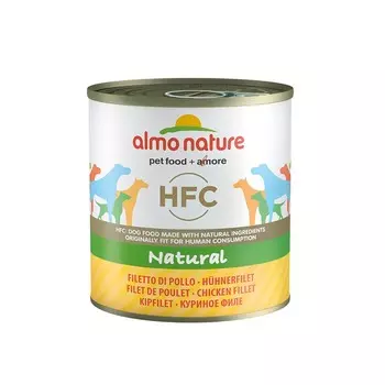 Almo Nature Classic Dog Chicken Fillet влажный корм для собак с КУРИНЫМ филе, волокна в бульоне, в консервах - 280 г повседневный супер премиум для взрослых с курицей для всех пород консервы (в железной банке) Импортный корм 1 уп. х 12 шт. х 3.36 кг
