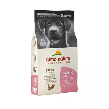 Almo Nature Holistic Medium Puppy & Chicken сухой корм класса холистик для щенков средних пород с КУРИЦЕЙ - 12 кг повседневный супер премиум холистики для щенков с курицей породы среднего размера мешок Импортный корм 1 уп. х 1 шт. х 12 кг