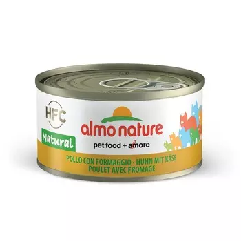 Almo Nature Legend Adult Cat Chicken&Cheese консервированный корм с цельными кусочками курицы и сыром в бульоне для взрослых кошек - 70 гр. х 24 шт. повседневный супер премиум для взрослых с курицей консервы (в железной банке) Италия 1 уп. х 24 шт. х 1.68 кг