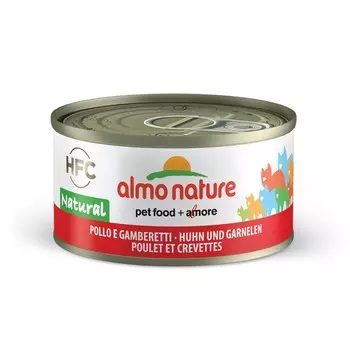 Almo Nature Legend Adult Cat Chicken & Shrimps влажный корм для кошек, с курицей и креветками, волокна в бульоне, в консервах - 70 г повседневный супер премиум для взрослых с курицей консервы (в железной банке) Италия 1 уп. х 24 шт. х 1.68 кг