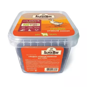 AlpenHof лакомство для собак, грудка утиная нежная - 450 г повседневный для взрослых с уткой Китай 1 уп. х 1 шт. х 0.45 кг
