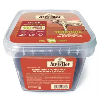AlpenHof лакомство для собак, телятина ароматная на косточке - 450 г повседневный для взрослых с телятиной Китай 1 уп. х 1 шт. х 0.45 кг