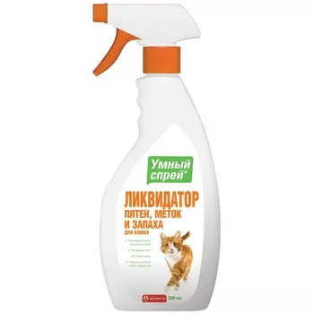 Apicenna Умный Спрей Ликвидатор пятен, меток и запаха для кошек - 500 мл удаление пятен для всех возрастов Россия 1 уп. х 1 шт. х 0.588 кг