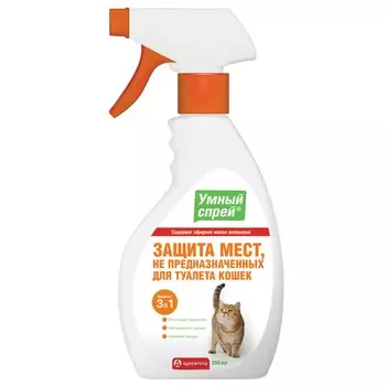 Apicenna Умный Спрей Защита мест, не предназначенных для туалета кошек - 200 мл антигадин для всех возрастов Россия 1 уп. х 1 шт. х 0.235 кг