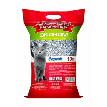 Барсик ЭКОном наполнитель впитывающий глиняный - 10 л для всех возрастов мешок Китай 1 уп. х 1 шт. х 7.8 кг