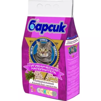Барсик наполнитель натуральный - альпийская свежесть для взрослых кошек - 4,54 л для всех возрастов мешок Россия 1 уп. х 1 шт. х 2.5 кг