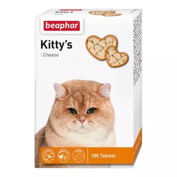 Beaphar Kitty's Cheese витаминизированное лакомство-сердечки для кошек с сыром - 180 таблеток Нидерланды 1 уп. х 1 шт. х 0.15 кг