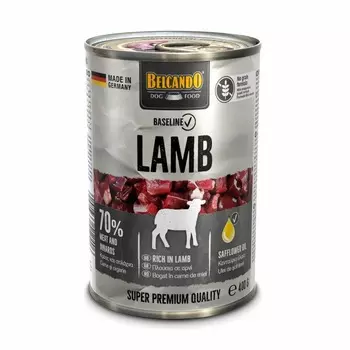 Belcando Супер Премиум влажный корм для собак, с ягненком, в консервах - 400 г повседневный супер премиум для взрослых с ягненком для всех пород консервы (в железной банке) Германия 1 уп. х 6 шт. х 2.4 кг