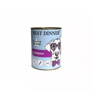 Best Dinner Urinary Exclusive Vet Profi влажный корм для собак, для профилактики мочекаменной болезни, с ГОВЯДИНОЙ и картофелем, в консервах - 340 г мочекаменная болезнь супер премиум для всех возрастов с говядиной для всех пород консервы (в железной банке) Российский корм 1 уп. х 6 шт. х 2.04 кг