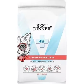 Best Dinner Vet Profi Gastrointestinal сухой корм для кошек - 400 г ветеринарный супер премиум для всех возрастов для всех пород мешок Российский корм 1 уп. х 1 шт. х 0.4 кг