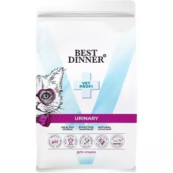 Best Dinner Vet Profi Urinary сухой корм для кошек - 400 г ветеринарный супер премиум для взрослых для всех пород мешок Российский корм 1 уп. х 1 шт. х 0.4 кг