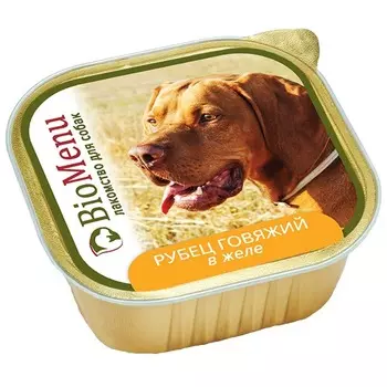 BioMenu лакомство для собак, РУБЕЦ ГОВЯЖИЙ в желе, в ламистерах - 150 г повседневный супер премиум монобелковый с рубцом паштет и ламистеры Российский корм 1 уп. х 10 шт. х 1.5 кг