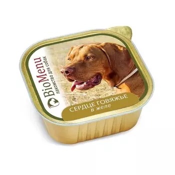 BioMenu лакомство для собак, СЕРДЦЕ ГОВЯЖЬЕ в желе, в ламистерах - 150 г повседневный супер премиум монобелковый с сердцем паштет и ламистеры Российский корм 1 уп. х 10 шт. х 1.5 кг