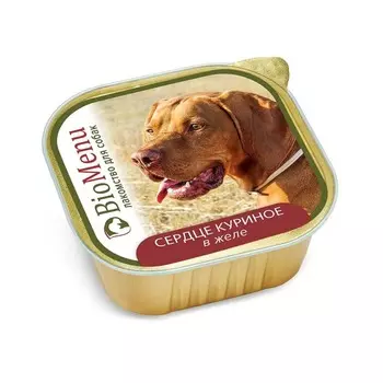 BioMenu лакомство для собак, СЕРДЦЕ КУРИНОЕ в желе, в ламистерах - 150 г повседневный супер премиум монобелковый с сердцем паштет и ламистеры Российский корм 1 уп. х 10 шт. х 1.5 кг