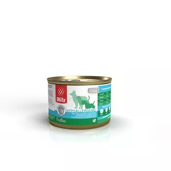 Blitz Dog Vetline Hypoallergenic влажный корм для собак, в консервах - 200 г ветеринарный супер премиум для взрослых с индейкой для всех пород консервы (в железной банке) Российский корм 1 уп. х 12 шт. х 2.4 кг