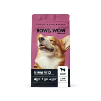 Bowl Wow Лакомство для собак, сублимированное, легкое говяжье - 100 г для взрослых мешок Россия 1 уп. х 1 шт. х 0.1 кг