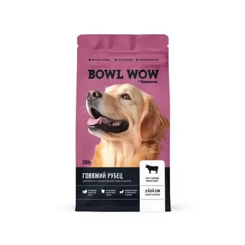 Bowl Wow Лакомство для собак, сублимированное, рубец говяжий - 200 г для взрослых с рубцом мешок Россия 1 уп. х 1 шт. х 0.2 кг