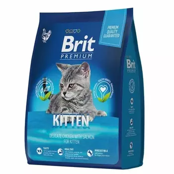 Brit Premium Cat Kitten полнорационный сухой корм для котят, с курицей - 2 кг повседневный премиум для котят с курицей мешок Российский корм 1 уп. х 1 шт. х 2 кг
