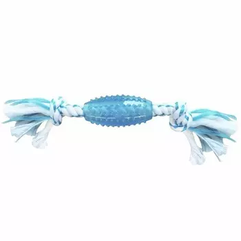 Canine Clean игрушка для собак, регби с канатом, с ароматом мяты, голубой, синтетическая резина - 25 см для всех возрастов для всех пород Китай 1 уп. х 1 шт. х 0.055 кг