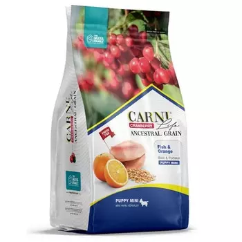 Carni Life Puppy Mini сухой корм для щенков мелких пород, с лососем, с апельсином и клюквой - 7 кг премиум для щенков с лососем породы мелкого размера мешок 1 уп. х 1 шт. х 7 кг