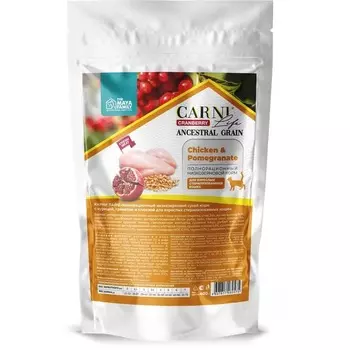 Carni Life Sterilised сухой корм для стерилизованных кошек, с курицей, с гранатом и клюквой - 400 кг премиум для взрослых с курицей мешок 1 уп. х 1 шт. х 0.4 кг