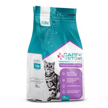 Carni Vet Diet Cat Struvite Protection сухой корм для кошек профилактика струвитов, диетический, с курицей - 1,5 кг ветеринарный супер премиум для взрослых с курицей для всех пород мешок Импортный корм 1 уп. х 1 шт. х 1.5 кг