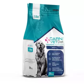 Carni Vet Diet Dog Renal сухой корм для собак при хронической почечной недостаточности, поддержание здоровья почек, диетический, с курицей - 2,5 кг ветеринарный супер премиум для взрослых с курицей для всех пород мешок Турция 1 уп. х 1 шт. х 2.5 кг