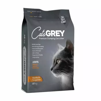Cat's Grey Vanilla & Tangerine наполнитель для кошек, комкующийся, с ароматом ванили и танжерина - 16 кг повседневный премиум для всех возрастов для всех пород мешок Турция 1 уп. х 1 шт. х 16 кг