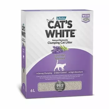 Cat's White Box Premium Lavender наполнитель комкующийся для кошачьего туалета с ароматом лаванды - 6 л повседневный премиум Турция 1 уп. х 1 шт. х 5.1 кг