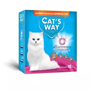 Cats way Box White Cat Litter With Babypowder наполнитель комкующийся для кошачьего туалета с ароматом детской присыпки (коробка) - 10 л повседневный супер премиум для всех возрастов Турция 1 уп. х 1 шт. х 10 кг