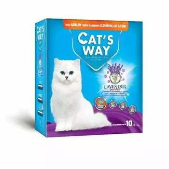 Cats way Box White Cat Litter With Lavander And Purple Granule наполнитель для кошачьего туалета с ароматом лаванды ( коробка) - 10 л повседневный супер премиум для всех возрастов Турция 1 уп. х 1 шт. х 8.5 кг