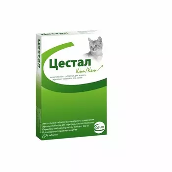 Ceva Cestal Cat Chew антигельминтик для кошек и котят жевательные таблетки - 8 шт для взрослых для всех пород Венгрия 1 уп. х 1 шт. х 0.027 кг
