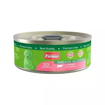 Четвероногий гурман влажный корм для щенков Мясное ассорти с языком, в консервах - 100 г х 24 шт повседневный супер премиум без курицы для щенков с сердцем для всех пород консервы (в железной банке) Российский корм 1 уп. х 1 шт. х 0.1 кг