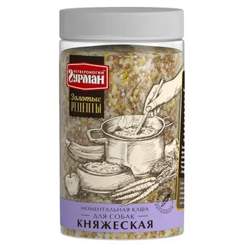 Четвероногий Гурман Золотые рецепты каша моментальная для собак, княжеская - 300 г повседневный супер премиум для взрослых с гречкой для всех пород мешок Российский корм 1 уп. х 1 шт. х 0.3 кг