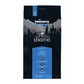 Chicopee HNL Soft Adult Trout & Potato собак с чувствительным пищеварением, с ФОРЕЛЬЮ и картофелем / Chicopee HNL Sensitive повседневный супер премиум холистики для взрослых с форелью для всех пород мешок Импортный корм 1 уп. х 1 шт. х 12 кг