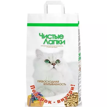 Чистые Лапки наполнитель древесный для кошек + подарок внутри 12 л эконом Россия 1 уп. х 1 шт. х 4.5 кг