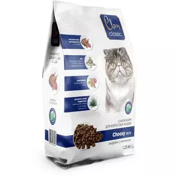 Clan Classic Choosy 29/13 сухой корм для кошек, с индейкой и кроликом - 1,25 кг супер премиум для взрослых с индейкой мешок Россия 1 уп. х 1 шт. х 1.25 кг