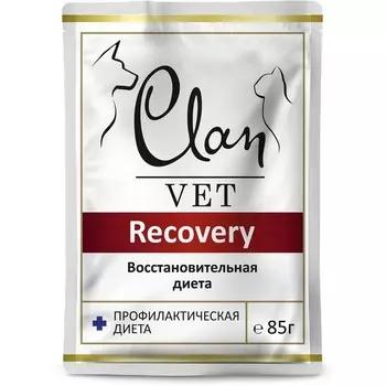 Clan Classic Recovery влажный корм для собак и кошек, восстановительная диета, в паучах - 85 г супер премиум для взрослых паучи Россия 1 уп. х 14 шт. х 1.19 кг
