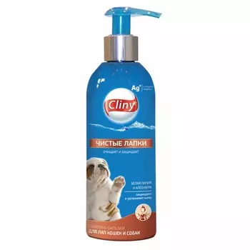 Cliny "Чистые лапки" шампунь-бальзам для лап - 200 мл уход за шерстью для всех возрастов Россия 1 уп. х 1 шт. х 0.396 кг