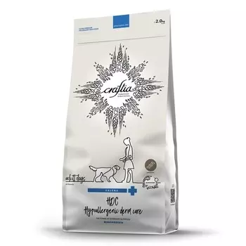 Craftia Galena Dog Hypoallergenic Derm Care корм для собак при пищевой аллергии и заболеваниях кожи - 2 кг ветеринарный для взрослых для всех пород мешок Сербия 1 уп. х 1 шт. х 2 кг