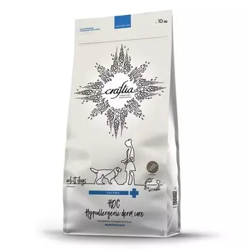 Craftia Galena Dog Hypoallergenic Derm Care корм для собак при пищевой аллергии и заболеваниях кожи - 10 кг ветеринарный для взрослых для всех пород мешок Сербия 1 уп. х 1 шт. х 10 кг